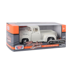 Motormax 1:24 Scale 1956 Ford F-100 Pickup Cream Diecast Vehicle