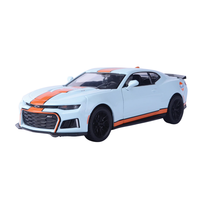 Motormax Chevy Camaro ZL1 With Gulf Livery 2017 1:24 Scale Model