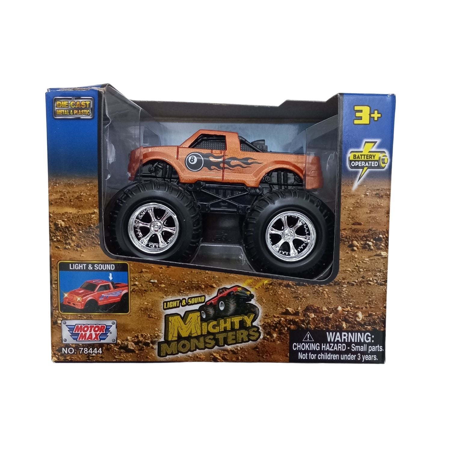 Motormax Mighty Monsters 3" Light & Sound Mighty Monster - Orange