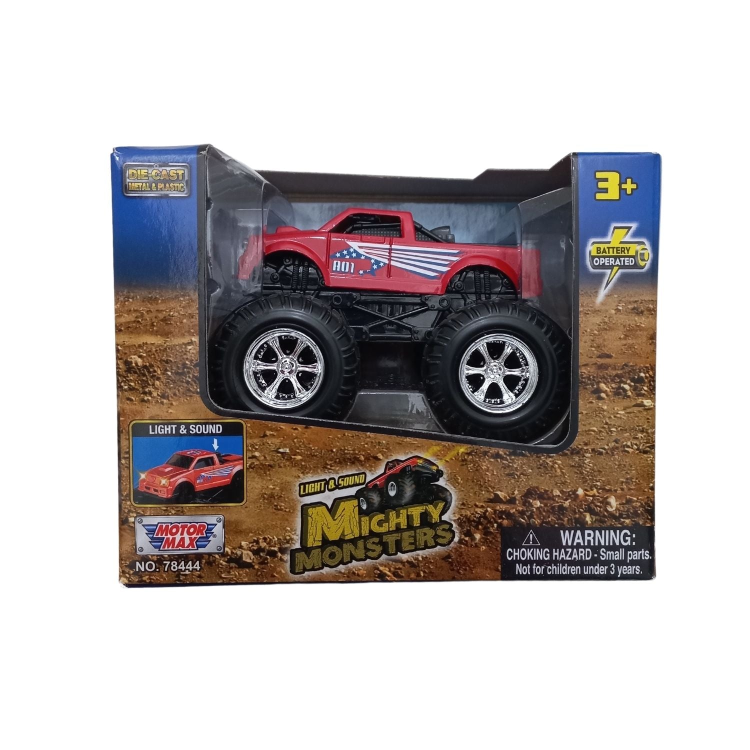 Motormax Mighty Monsters 3" Light & Sound Mighty Monster - Red