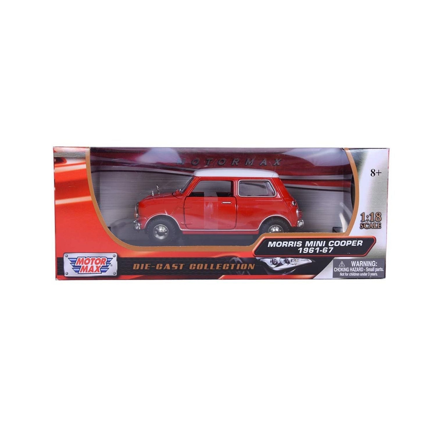 Motormax Mini Cooper Morris Red 1:18 Scale Diecast Car