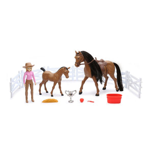 NewRay 1/9 Valley Ranch Horse Family Set with Figure