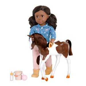 Our Generation Doll Daveen Black Hair With Horse Foal