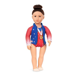 Our Generation Pro Doll Gymnast Sun 18inch Brown Hair