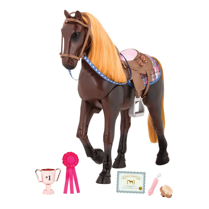Our Generation Thoroughbred Poseable 20inch Dark Brown Horse
