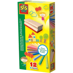 SES Creative 12 Coloured Chalk And Duster