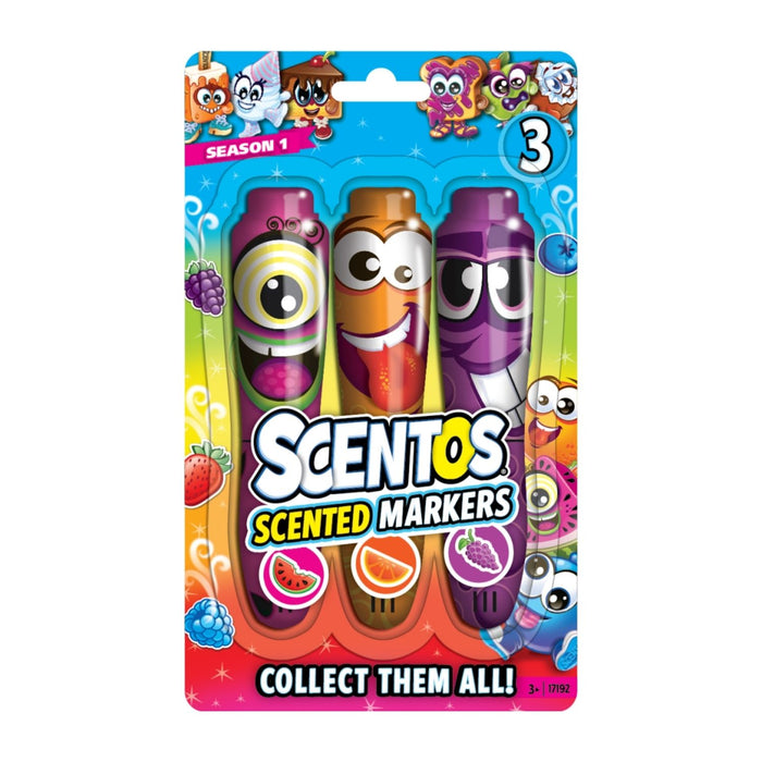 Scentos Scented Bullet Tip Markers 3 Pack