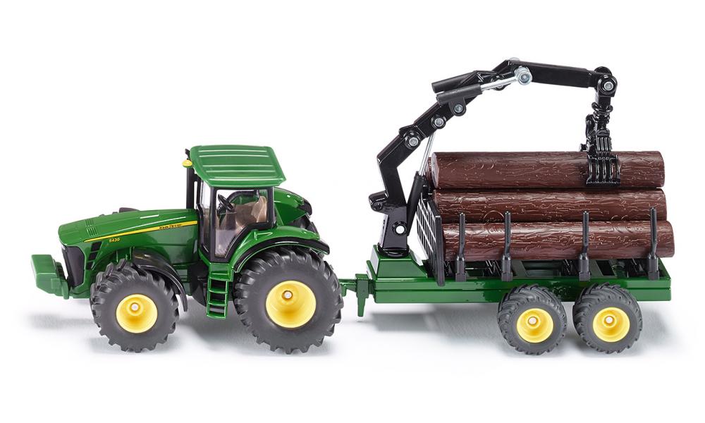 Siku John Deere 8430 Tractor with Forestry Trailer - Scale 1:50
