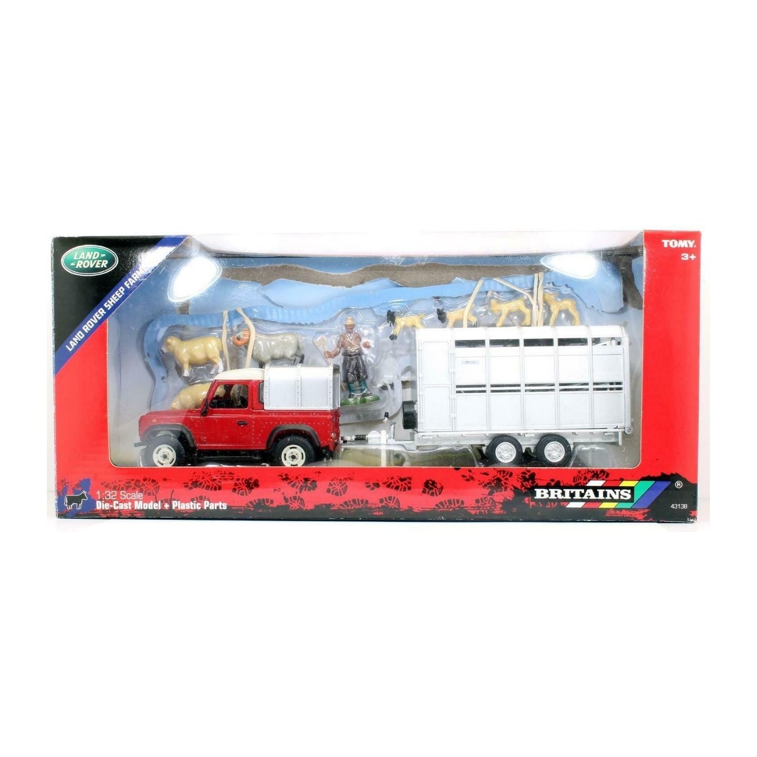 Toy Farm Land Rover TOMY - Land Rover & Trailer Sheep Farmer Set 1:32 Scale – MyToy.co.za