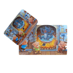 Three Little Pigs Puzzle In A Tin 60 Piece