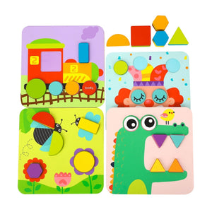 Tooky Toy 4 in 1 Shape Puzzles