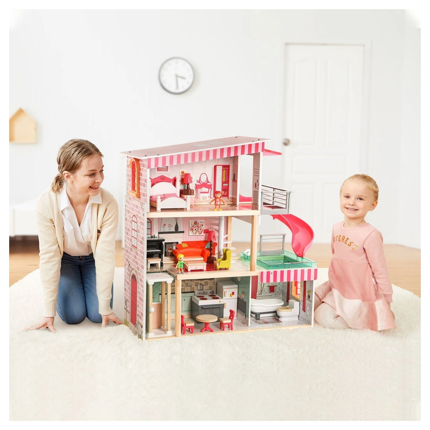 Top bright sales wooden dollhouse