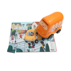 TopBright Wooden Puzzles In School Bus