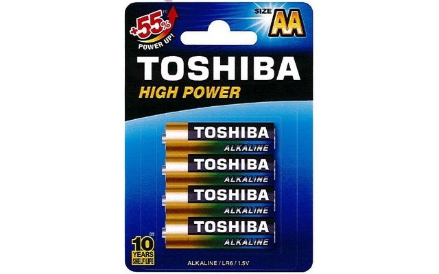 Toshiba AA High Power Alkaline Batteries - 4 Pack