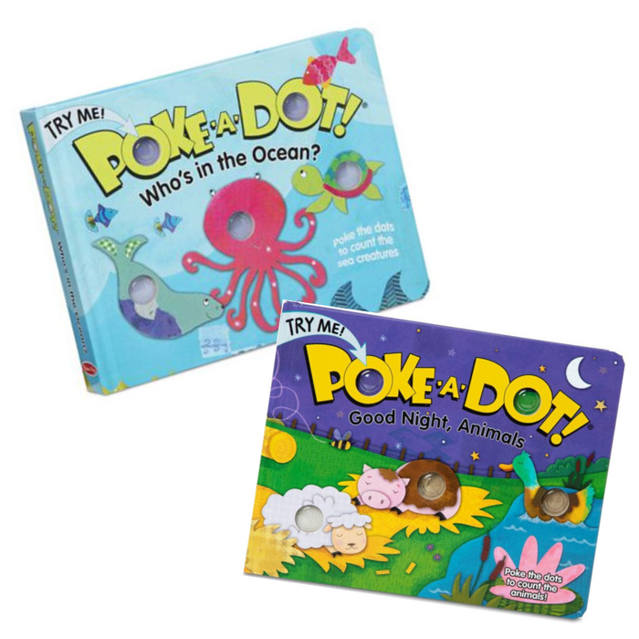 Melissa & Doug Poke-A-Dot Books - Goodnight Animals & Oceans (Pack of 2)