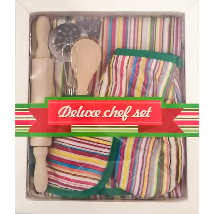 Deluxe Chef Set - Red & Green Stripes