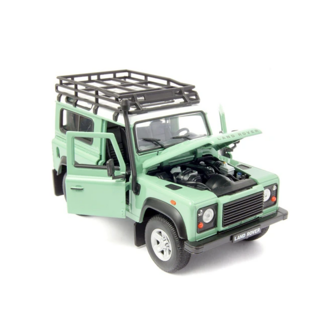 Welly Land Rover Defender With Roof Rack Green 1:24 Scale