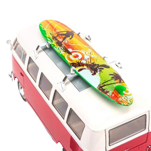 Welly Volkswagen T1 Bus With Surfboard Red 1963 1:24 Scale Diecast Car