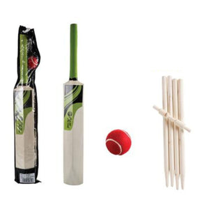 Wooden Cricket Bat Set No. 4 with Tennis Ball