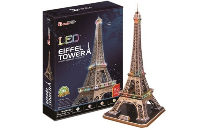 CubicFun Eiffel Tower (France) 3D Puzzle 85pc With LED Unit